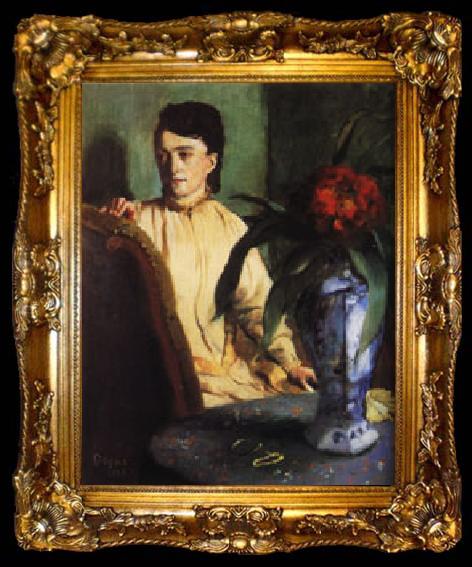 framed  Edgar Degas Woman with Porcelain Vase, ta009-2